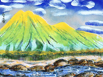 七宝焼　名山シリーズ　宮の浦　（額縁付）　商品写真