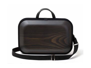 木のバッグ　monacca　bag-kaku　ブラック（BK-BLSS）【エコアス馬路村】商品写真