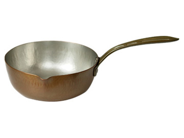 鎚起 (打物) 銅器　銅片手鍋 19cm 生地色 (片口)商品写真