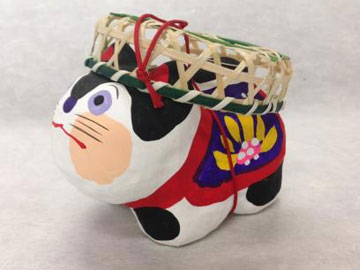 春日部張子人形　ざるかぶり犬張子（中）商品写真