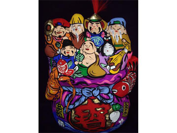 春日部張子人形　宝袋入り七福神商品写真