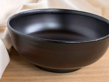 庄川挽物木地　天然木漆器　布着せ平椀（ケヤキ）商品写真