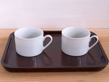 庄川挽物木地　天然木漆器　角盆（ケヤキ）商品写真