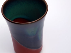 無名異焼　ビールコップ：ナマコ　【玉堂窯元】