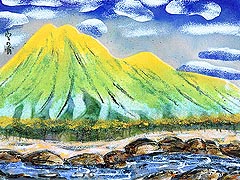 七宝焼　名山シリーズ　宮の浦　（額縁付）　