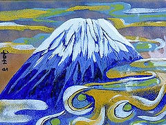 七宝焼　名山シリーズ　富士山　（額縁付）　