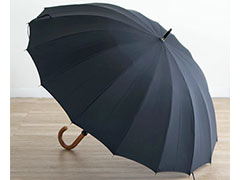 ファインデニール生地ミラトーレ雨傘(ブラック)　親骨65cm　16本　(997665)