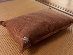 【ポイント3倍！】柿渋染め寝具　「枕カバー」(両面柿渋染) 綿100％ 43cm×63cm