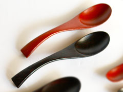 レンゲ（黒色一本）　刷毛曙　刷毛目塗り【越前漆器】