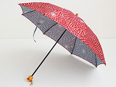 晴雨兼用「伊砂文様（いさもよう）ふろしき」折りたたみ傘  (菊）親骨50cm　8本スチール骨　(990267)
