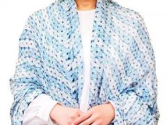 本藍染 絞りショール小柄２色（絹100％）（天然灰汁醗酵建）