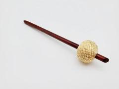 正絹巻き玉かんざし（No.015・染めヒノキの木軸）