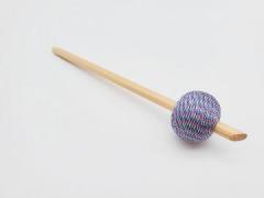 正絹巻き玉かんざし（No.004・ヒノキの木軸）