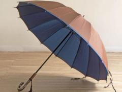 甲州織両面無地傘　かさね（表：ブラウン／裏：ブルー）　親骨55cm　16本カーボン骨　(995306)