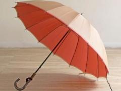 甲州織両面無地傘　かさね（表：ベージュ／裏：ピンク　親骨55cm　16本カーボン骨　(995306)