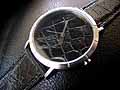 送料無料！EARNEST WATCH レザー文字盤 【サイドワニ黒】